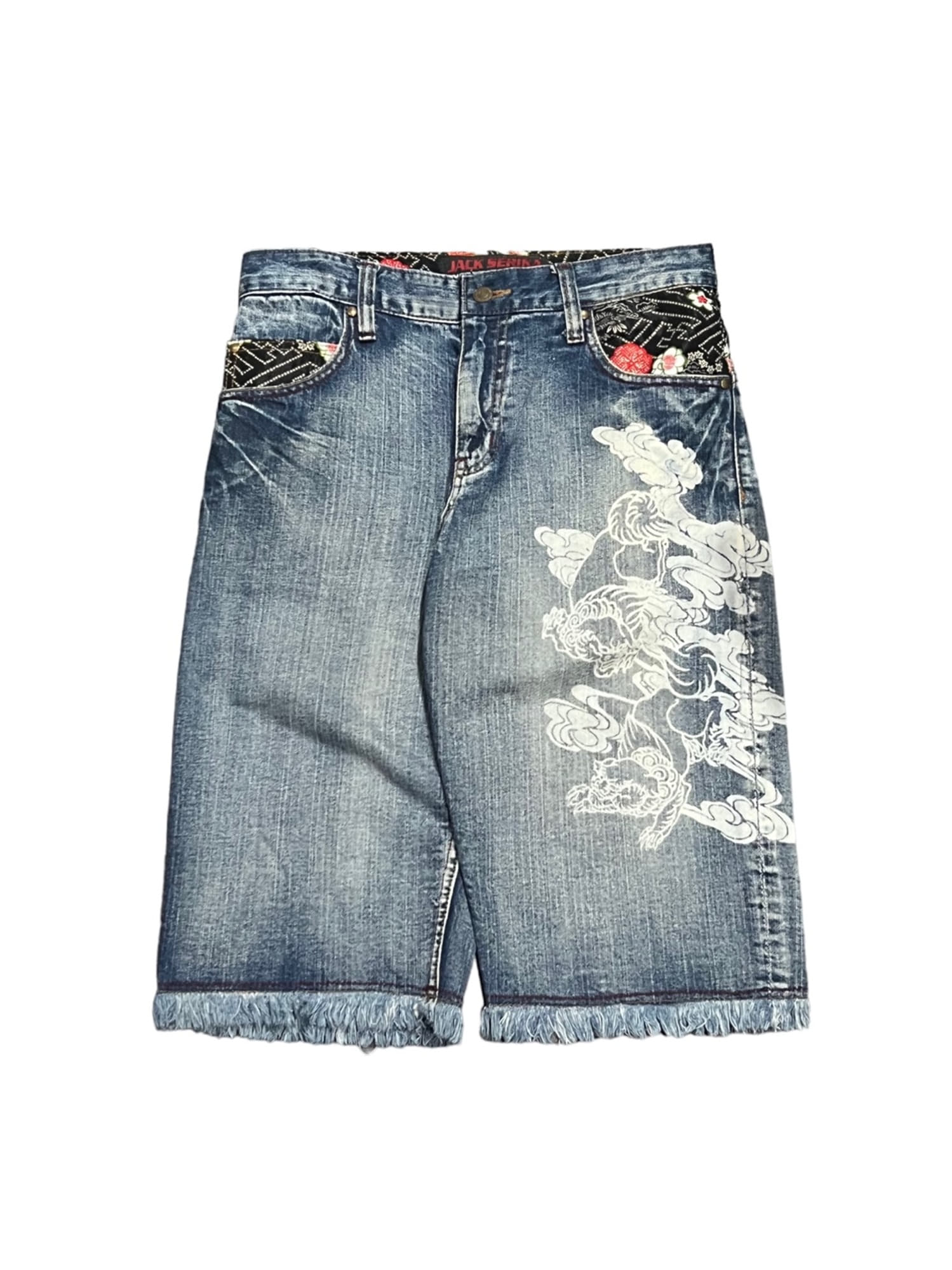 Japanese Oriental Embroidery Size Remake Half Pants