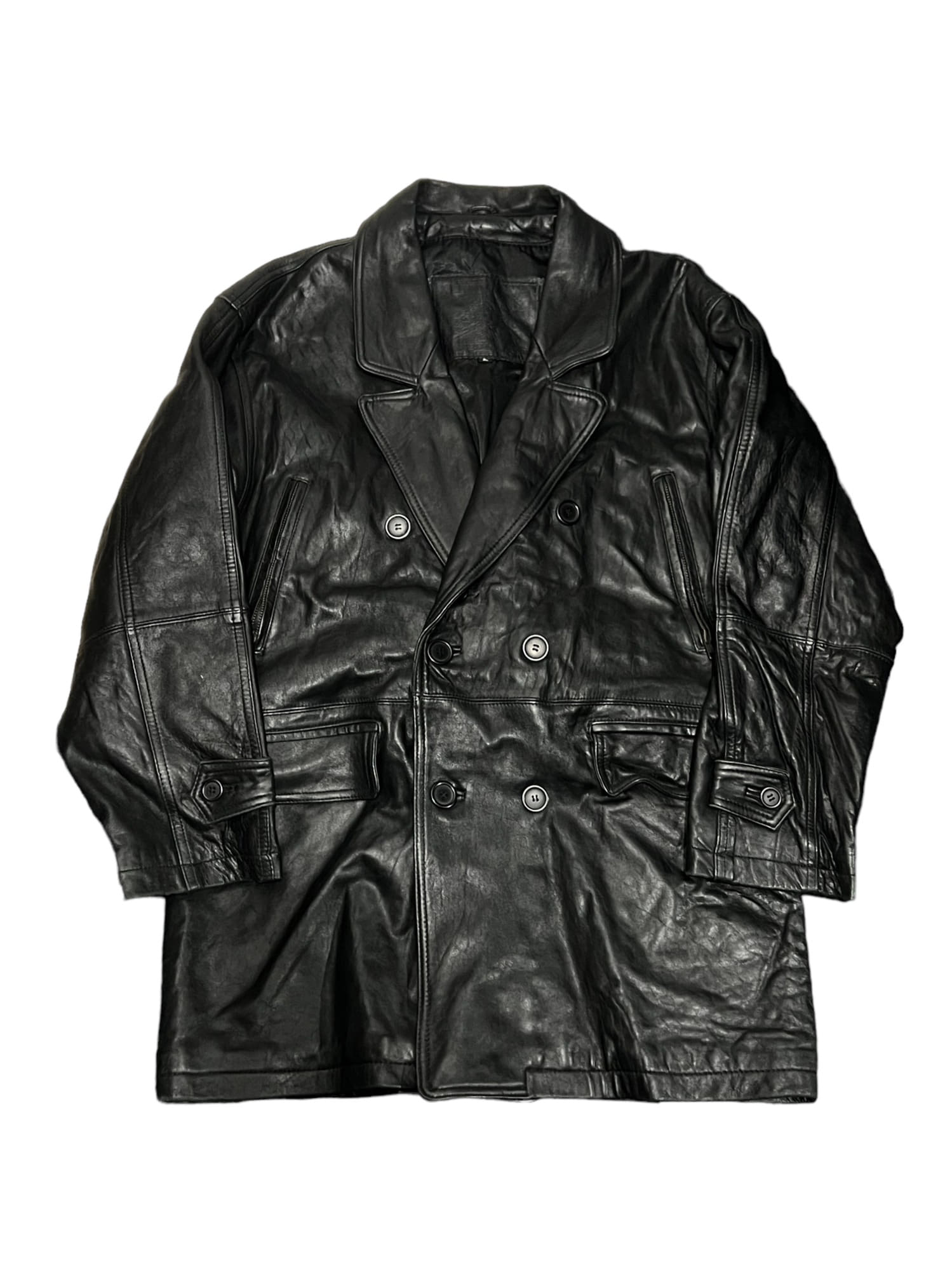 Vinatge Real Leather Overfit Double Jacket