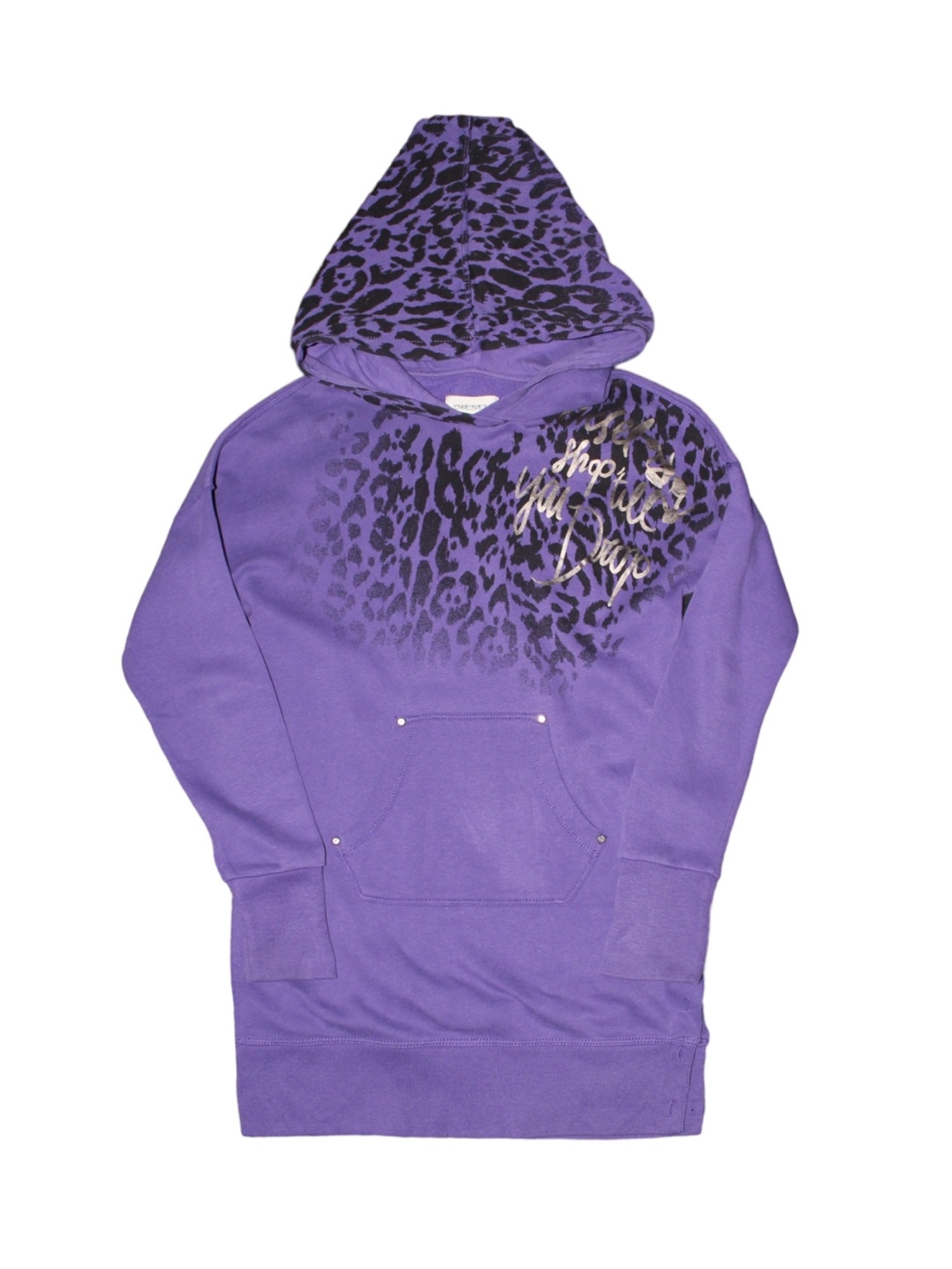 DIESEL Leopard Purple Hoodie