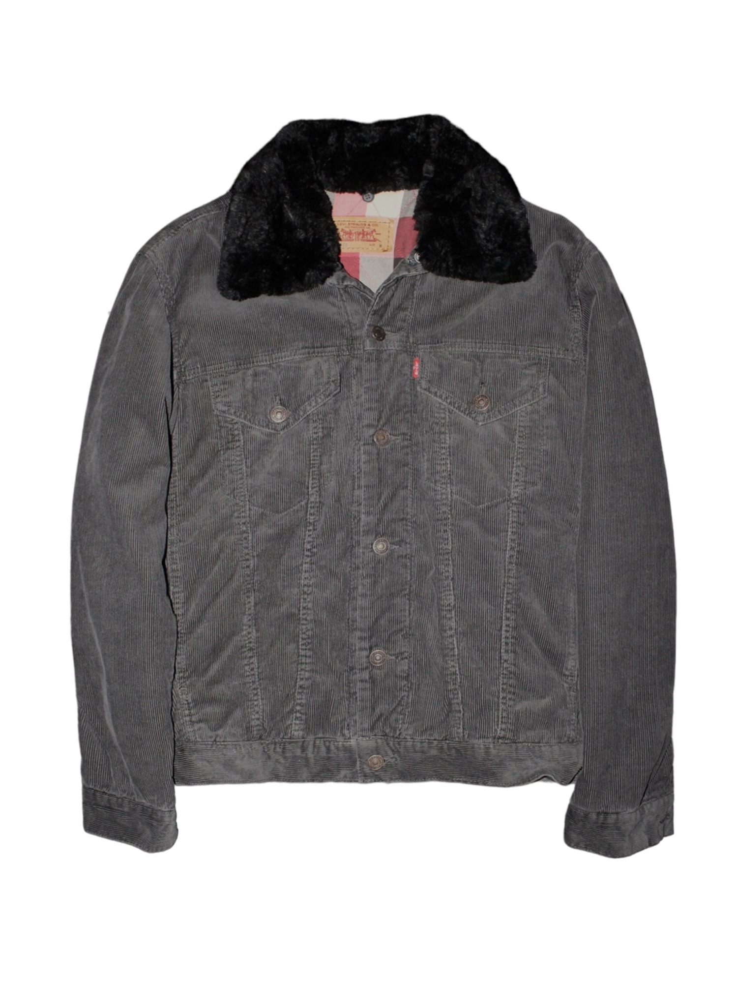 Levi&#039;s Black Denim Jacket (Fur)