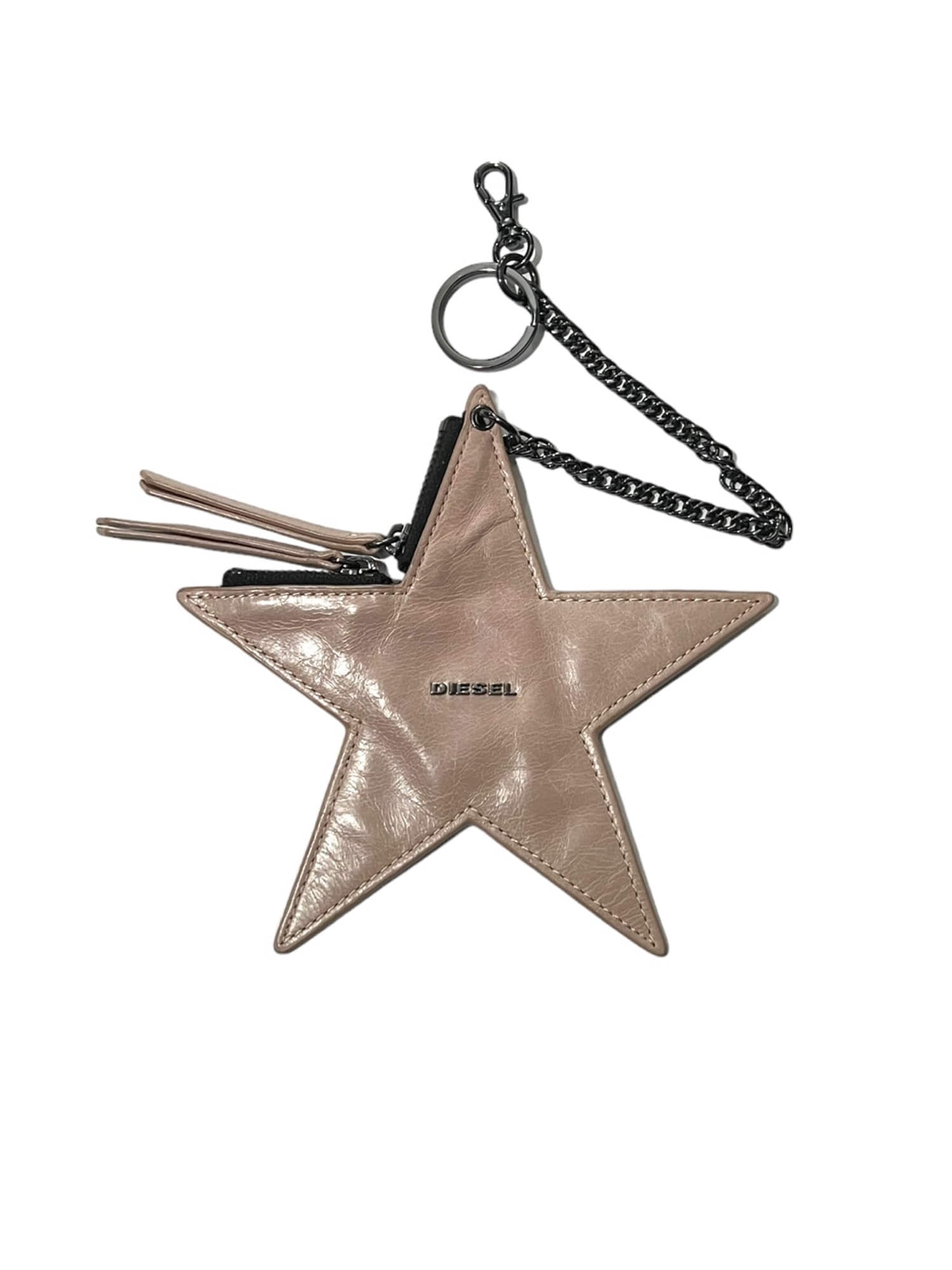 Diesel Women&#039;s Pink Star Key Ring / Small Coin Bag &quot;Le-Zipper&quot;