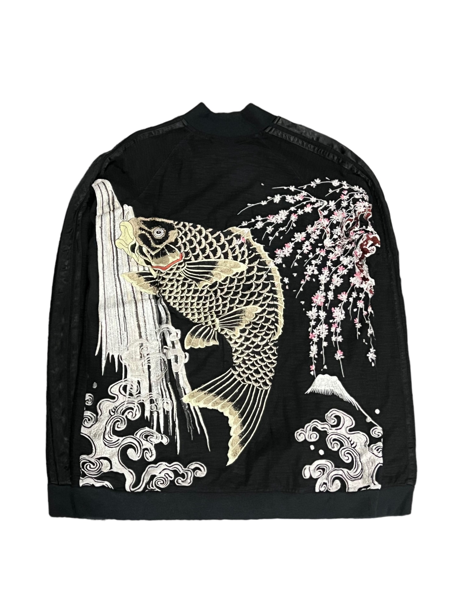 Script 花旅楽団 Oriental Koi Embroidery Cotton Jersey