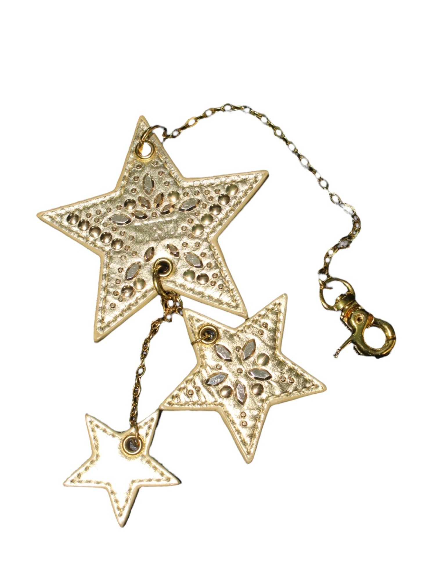 DIESEL Cubic Point Gold Star Key Chain