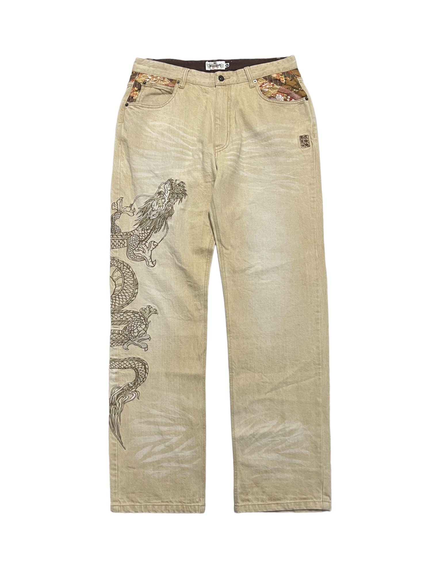KARAKURI TAMASHII 絡繰魂 Oriental Dragon Embroidery Pants