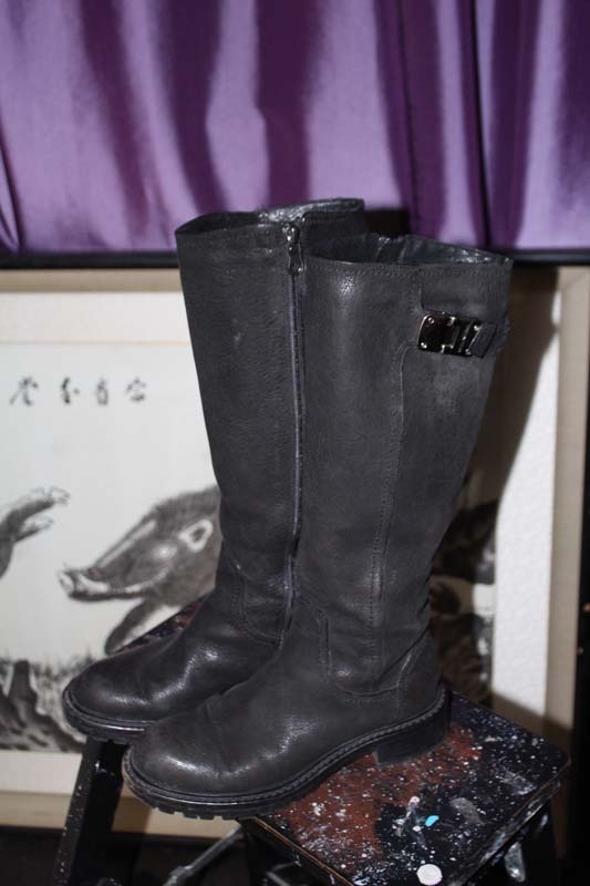 EMPORIO ARMANI black long boots