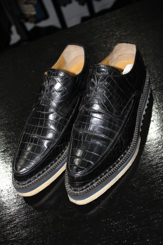 UNDERCOVER SHARK SOLE LEATHER SHOES -BLACK-