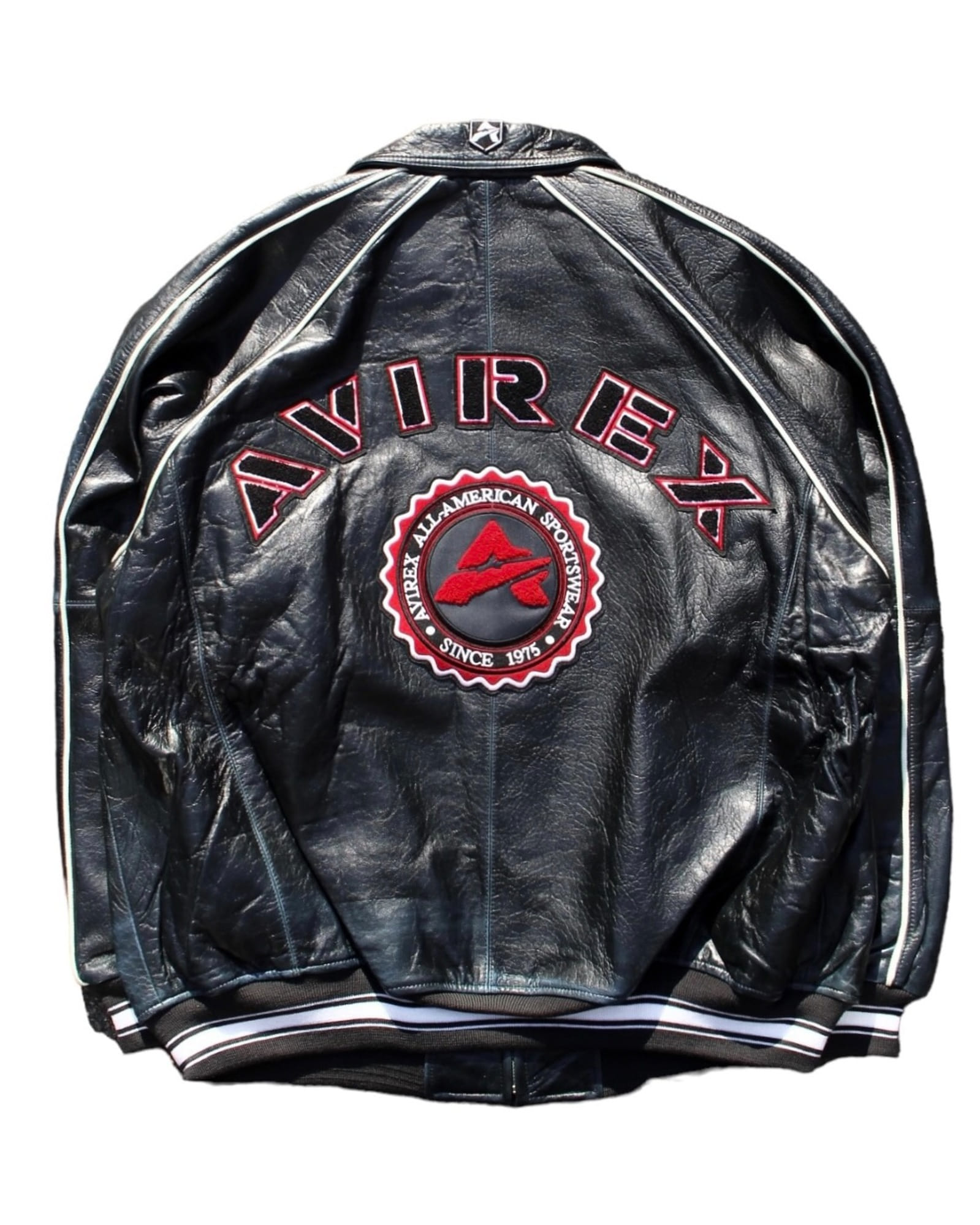 Avirex Arch Logo Real Leather Big Size Varsity Jacket 4XL