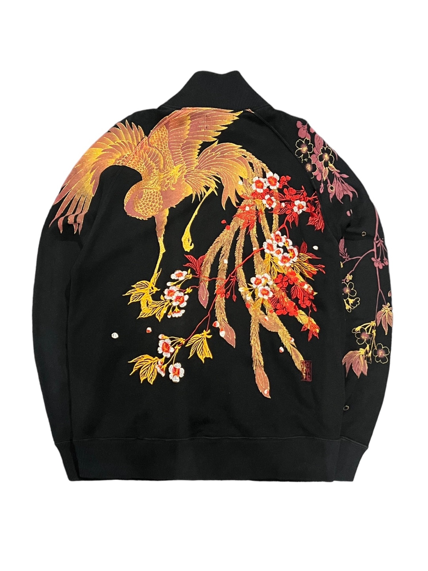 KARAKURI TAMASHII 絡繰魂 Orienatal Phoenix Embroidery Overfit Zipup - XL