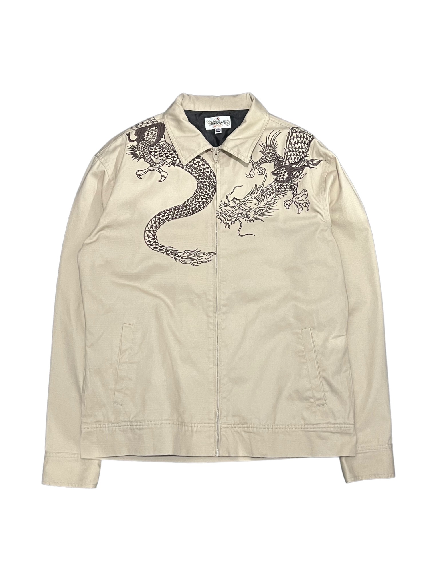 KARAKURI TAMASHII 絡繰魂 Orienatal Dragon Embroidery Zipup Work Jacket - XXL
