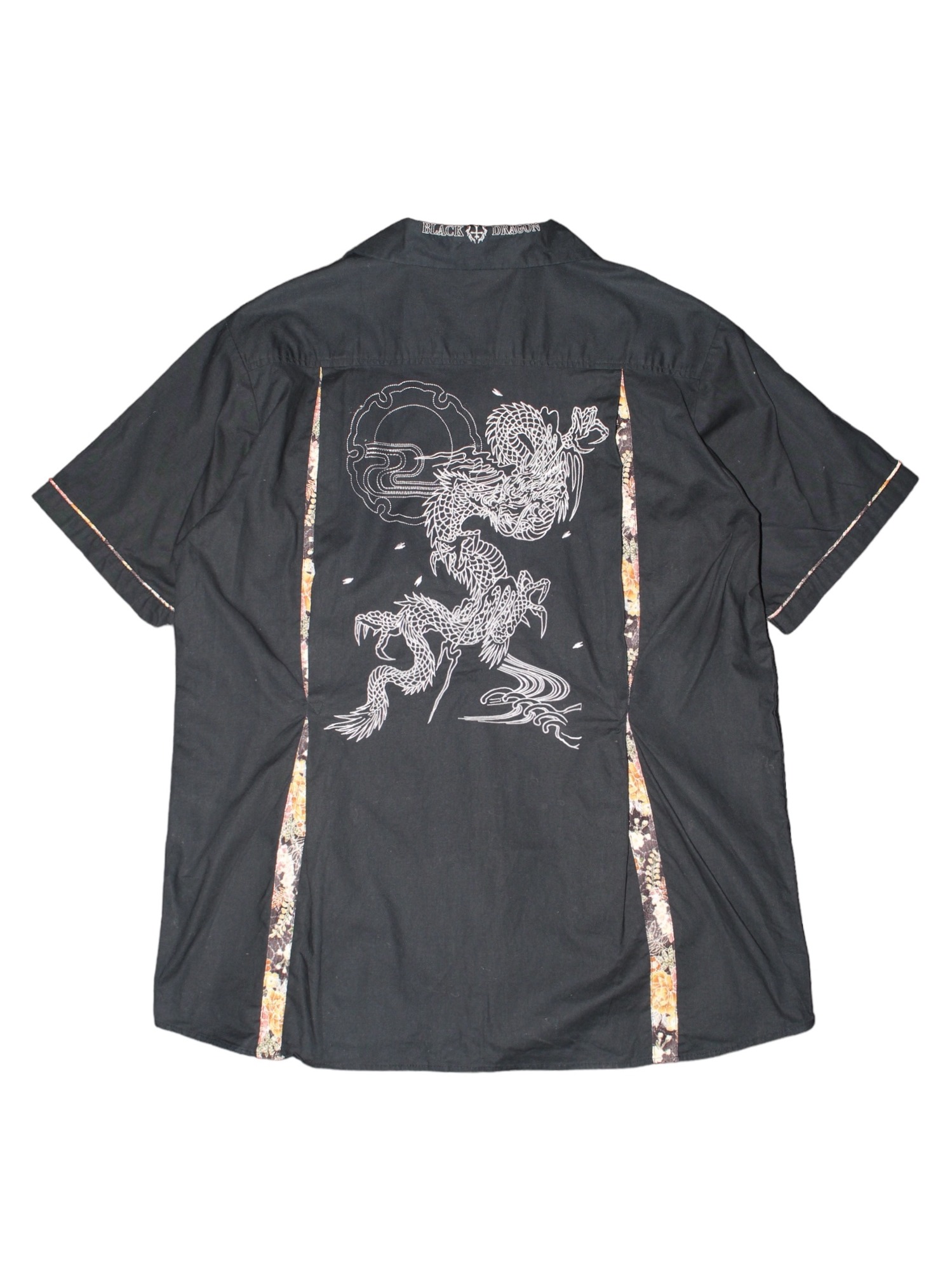 Dogtown Oriental Dragon Embroidery Half Shirt