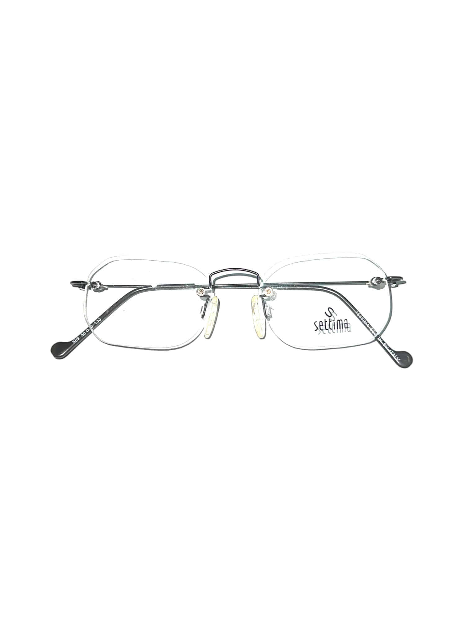 Vintage Thin Black Frame Rimless Glasses